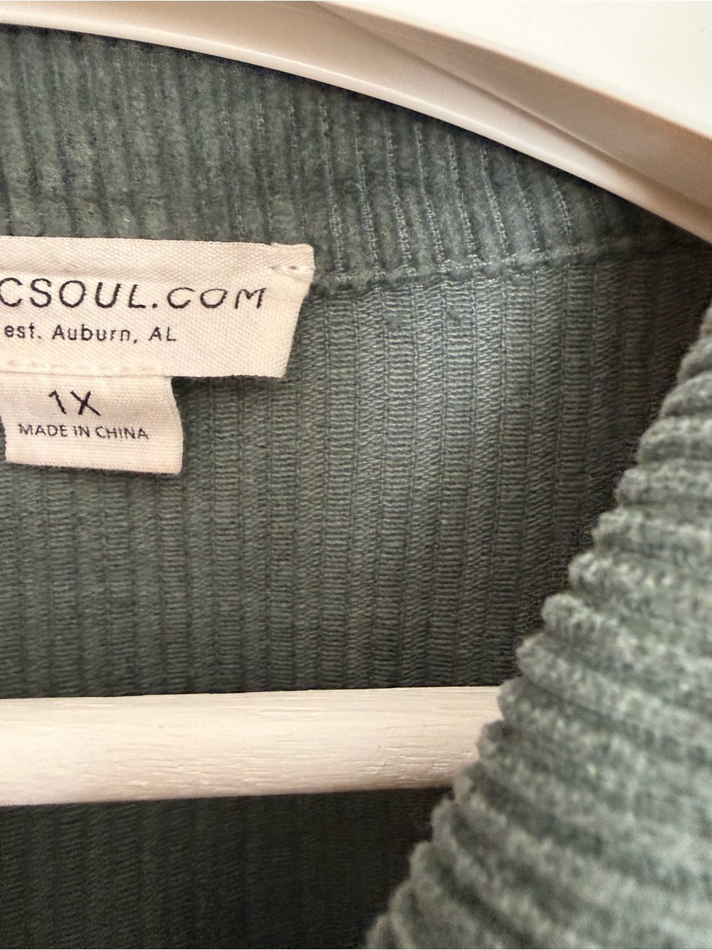CHIC SOUL I Corduroy Button-Up Shacket, Olive Green - Picture 6 of 7